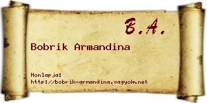 Bobrik Armandina névjegykártya